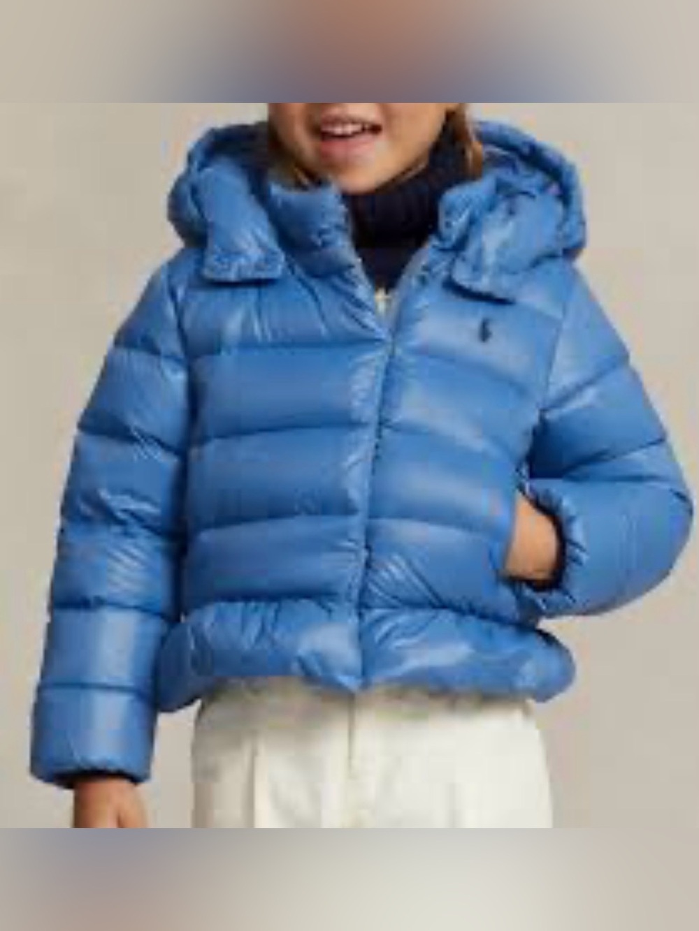Polo by Ralph Lauren kids Light Blue Hooded Puffer Jacket Size 6